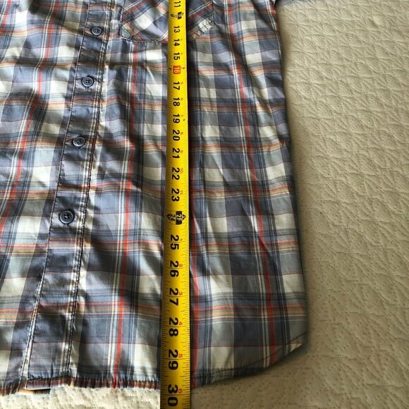 Columbia Shirt Outdoor Insect Blocker Lng Sleeve Size Medium grey/rd/ornge plaid - Picture 10 of 12